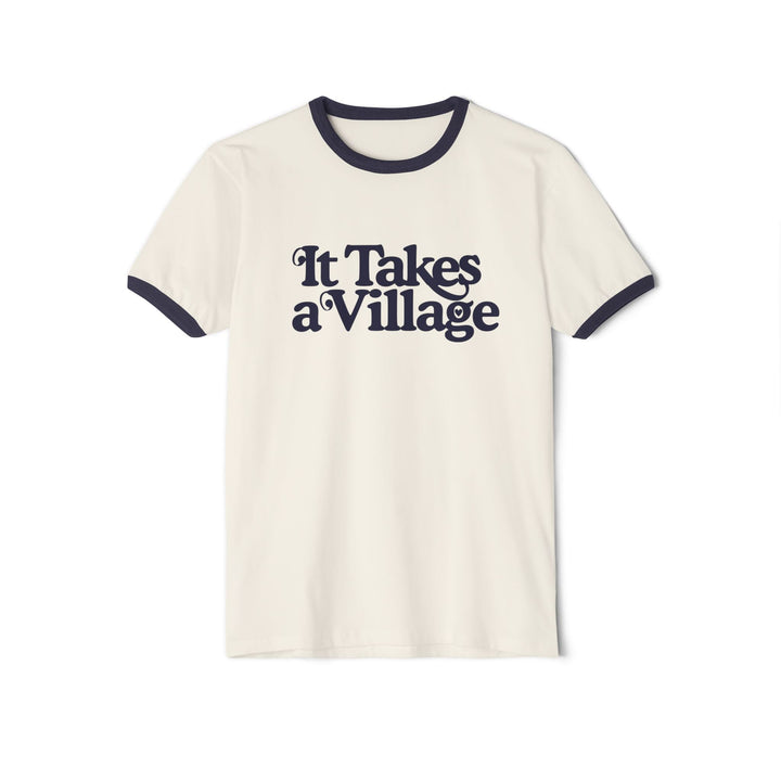 It Takes A Village Unisex Cotton Ringer T-Shirt - The Kindness Cause