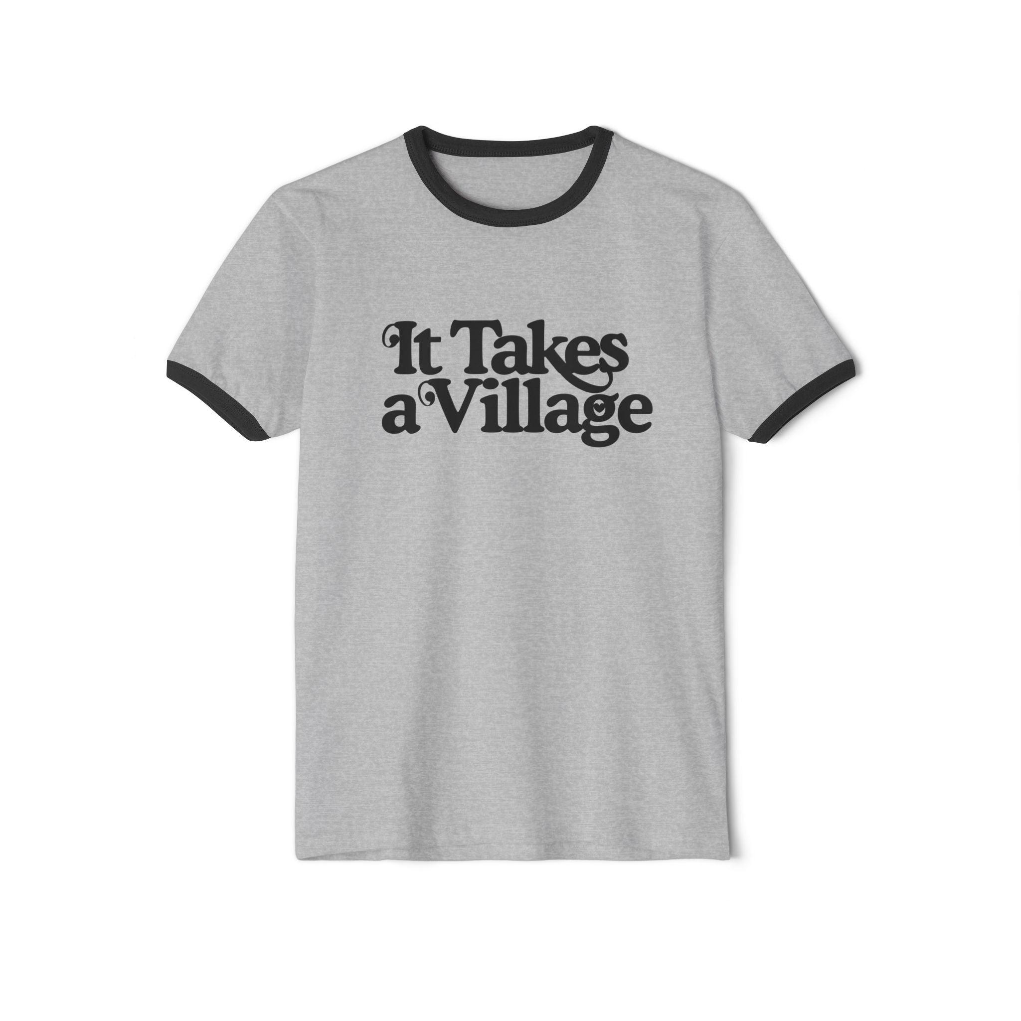 It Takes A Village Unisex Cotton Ringer T-Shirt - The Kindness Cause
