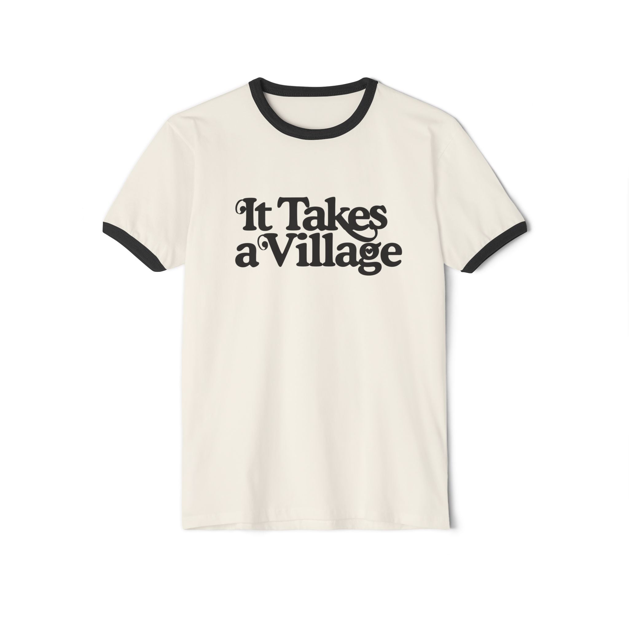 It Takes A Village Unisex Cotton Ringer T-Shirt - The Kindness Cause