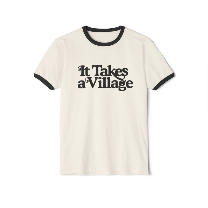 It Takes A Village Unisex Cotton Ringer T-Shirt - The Kindness Cause