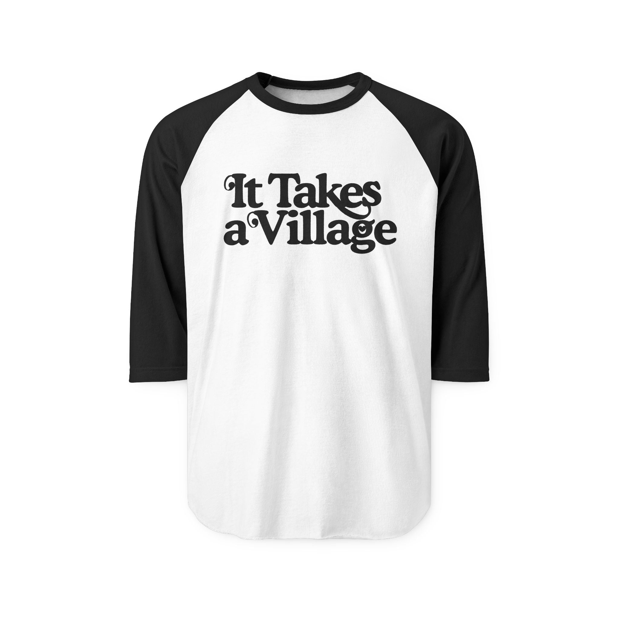 It Takes A Village Unisex Three - Quarter Sleeve Raglan Shirt - The Kindness Cause