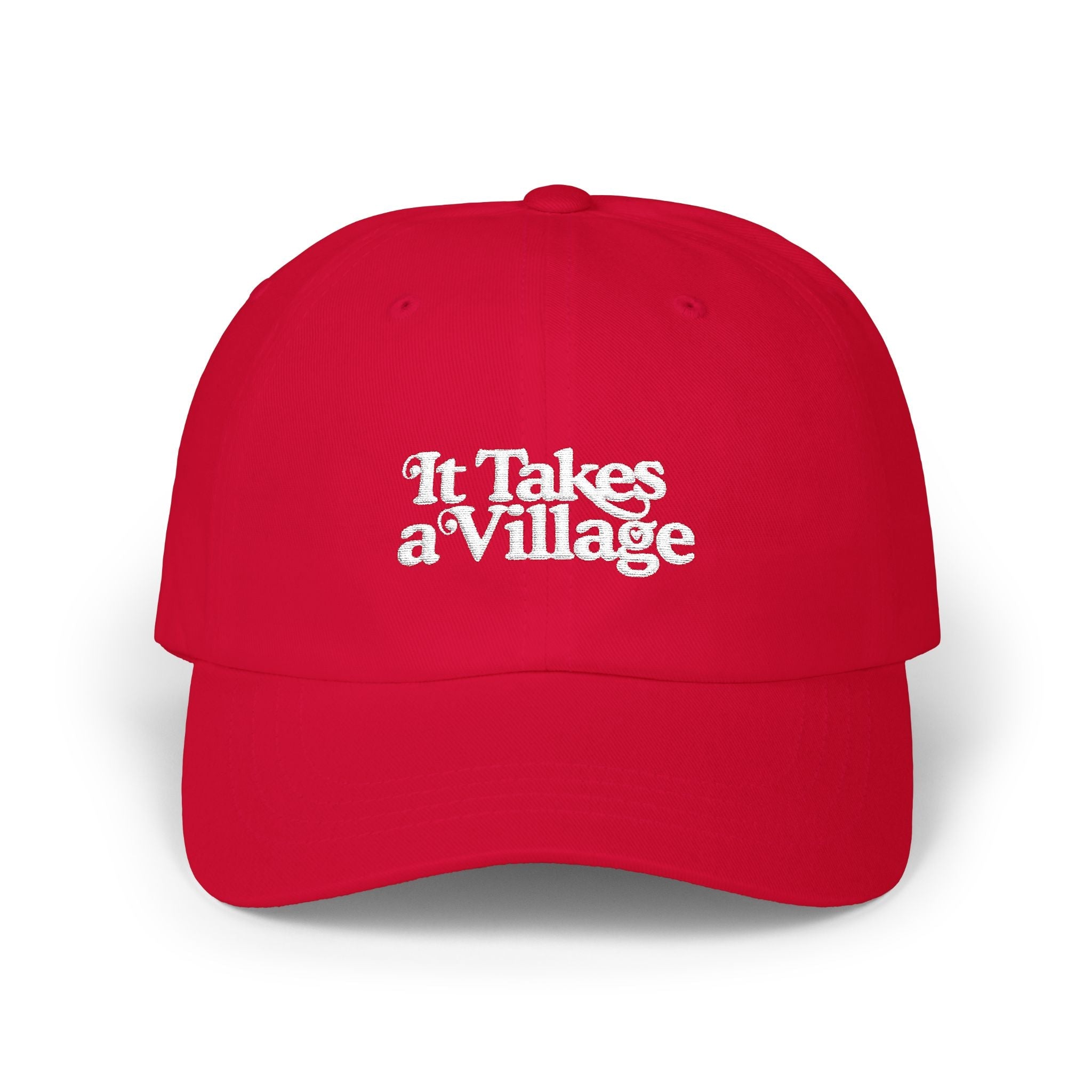 It Takes A Village White Embroidery Classic Dad Cap - The Kindness Cause
