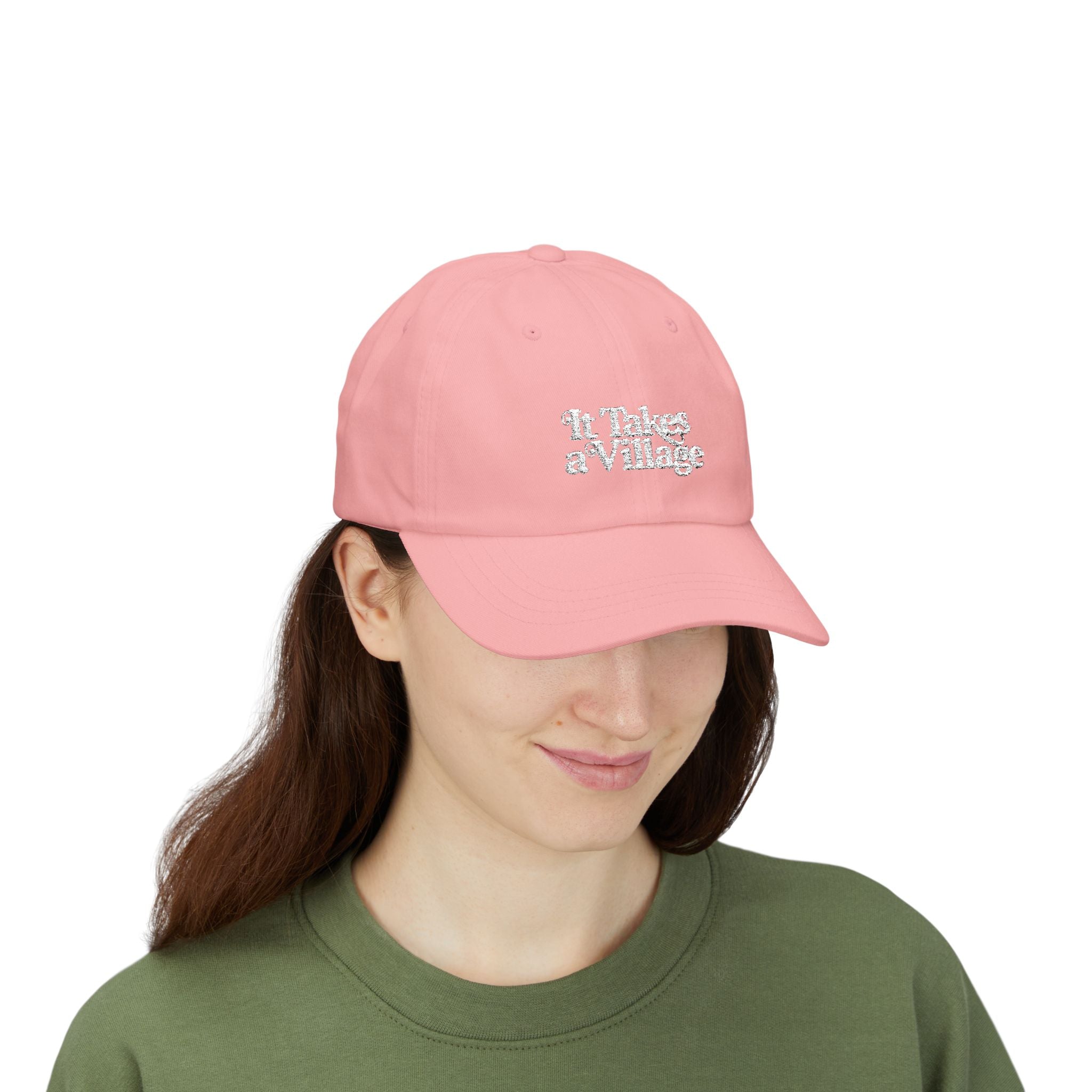 It Takes A Village White Embroidery Classic Dad Cap - The Kindness Cause