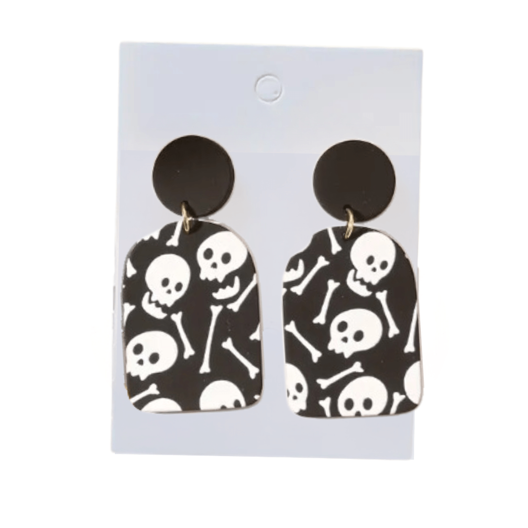 Lightweight Acrylic Ghost or Skeleton Halloween Earrings - The Kindness Cause