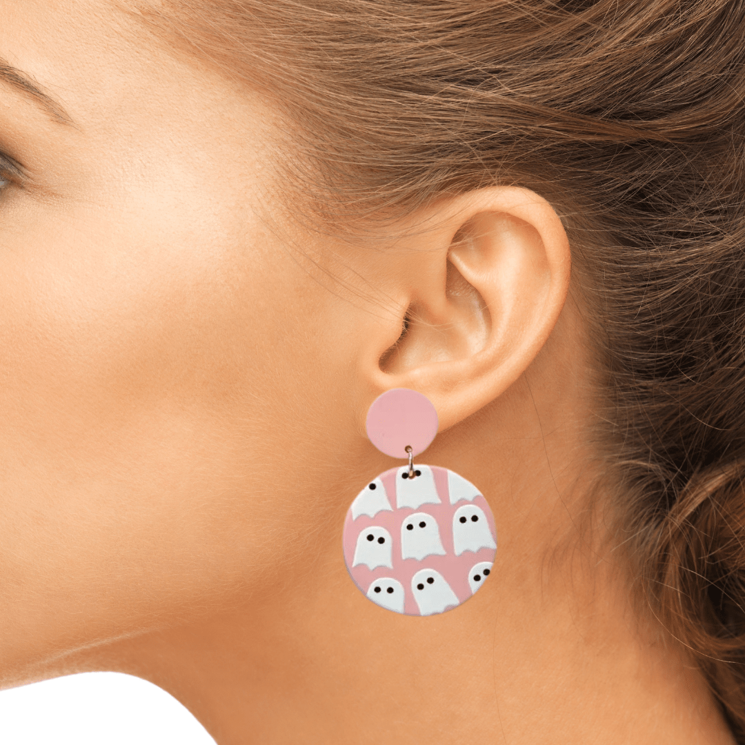 Lightweight Acrylic Ghost or Skeleton Halloween Earrings - The Kindness Cause