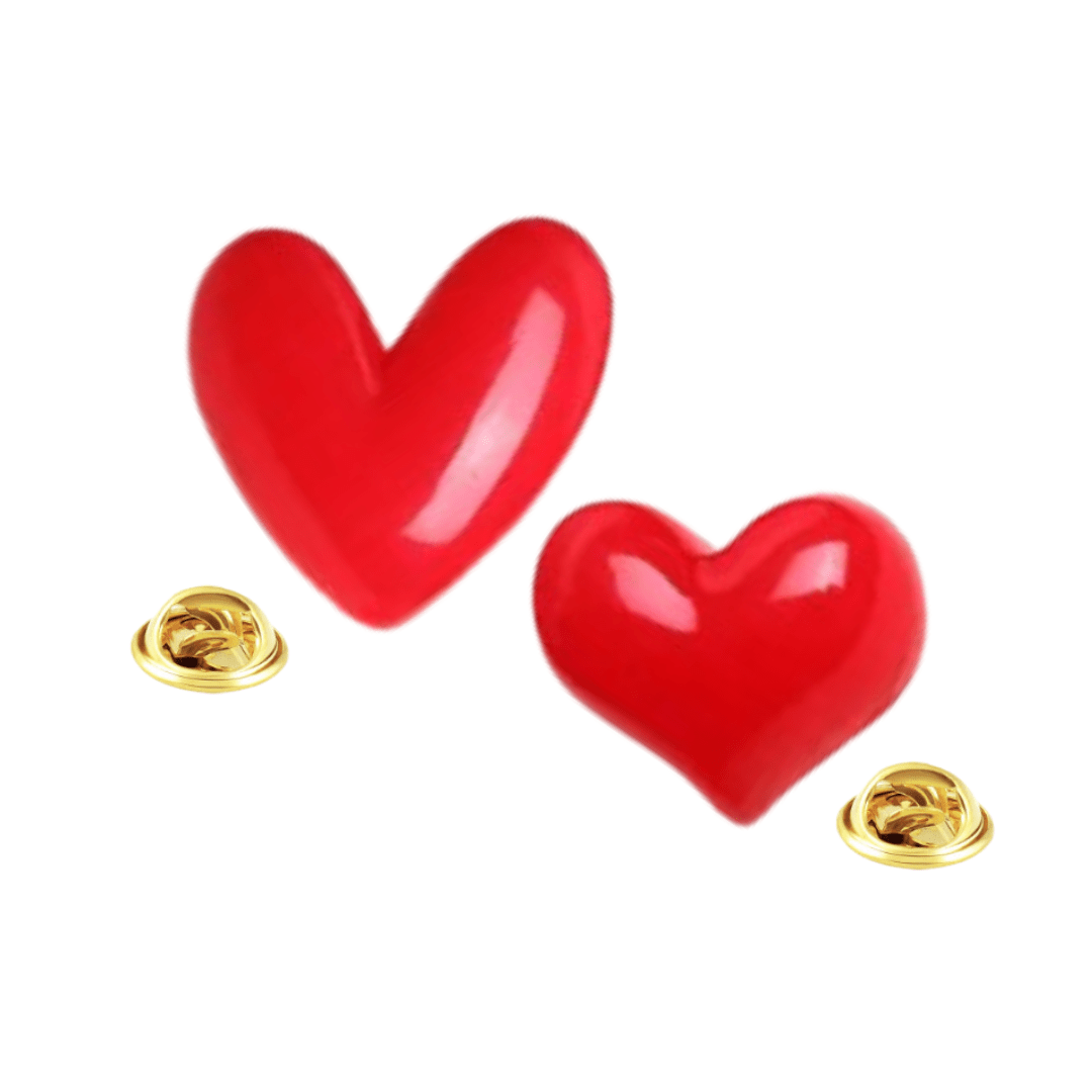 Love Changes Everything Set of 2 Heart Resin Lapel Pins - The Kindness Cause