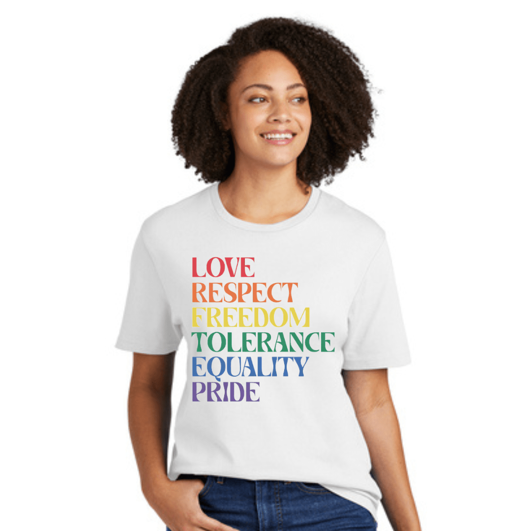 Love Respect Freedom Tolerance Equality Pride Organic Cotton T-Shirt - The Kindness Cause