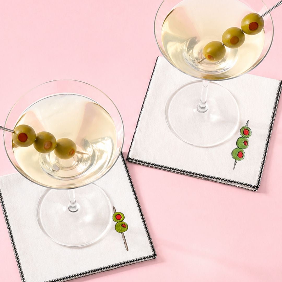 Martini Olive Cocktail Napkins, Set of Four - The Kindness Cause