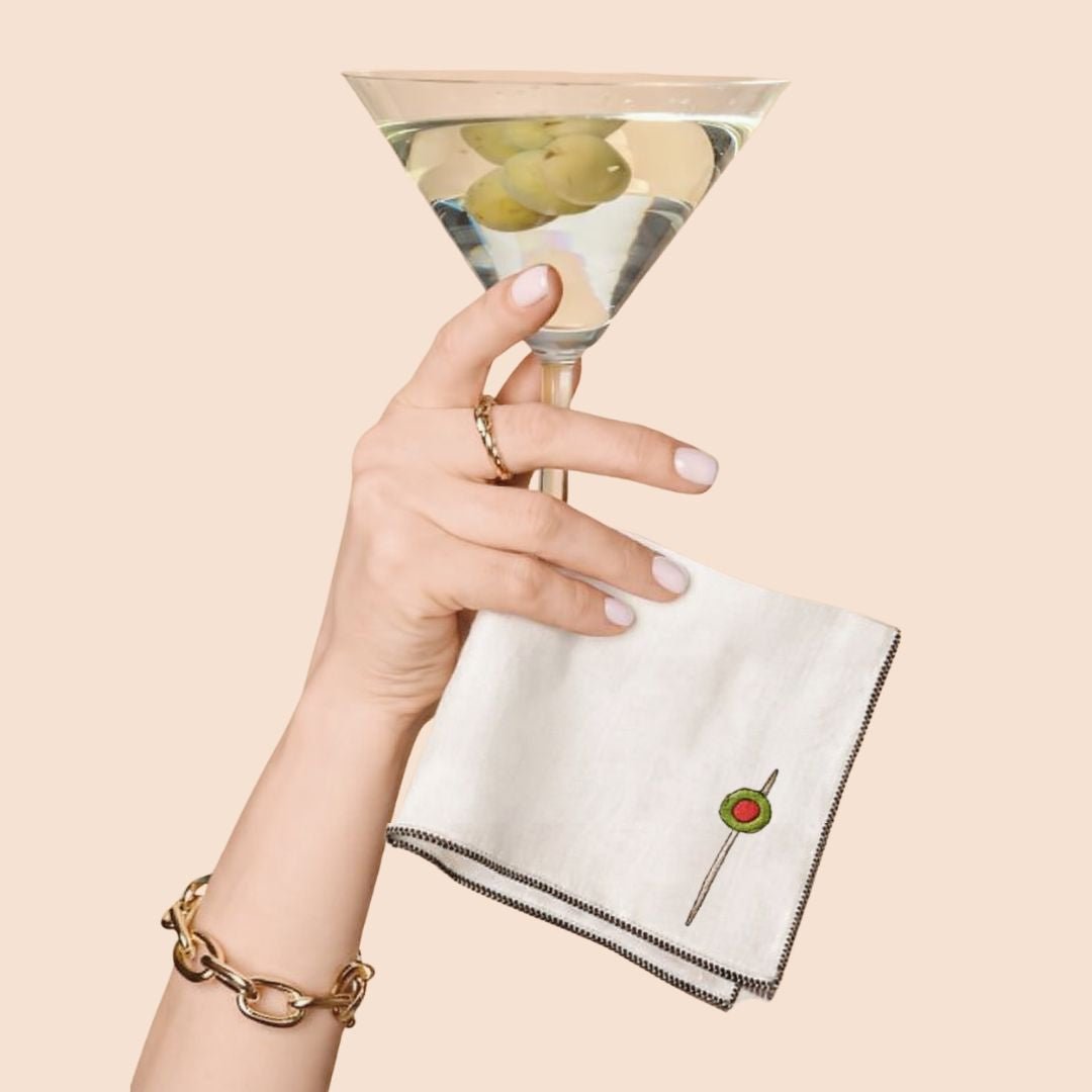 Martini Olive Cocktail Napkins, Set of Four - The Kindness Cause