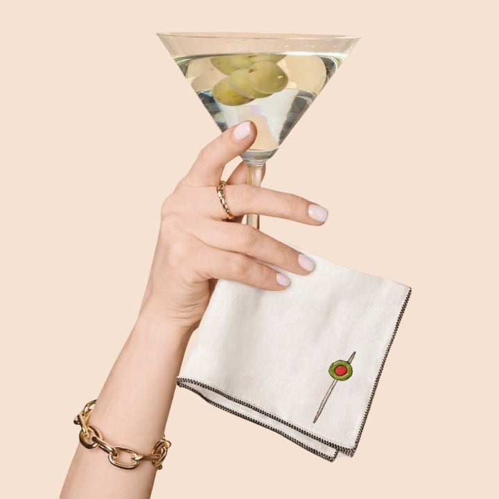 Martini Olive Cocktail Napkins, Set of Four - The Kindness Cause