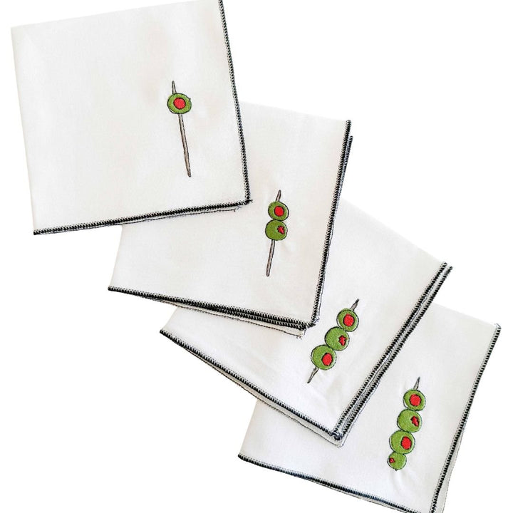 Martini Olive Cocktail Napkins, Set of Four - The Kindness Cause