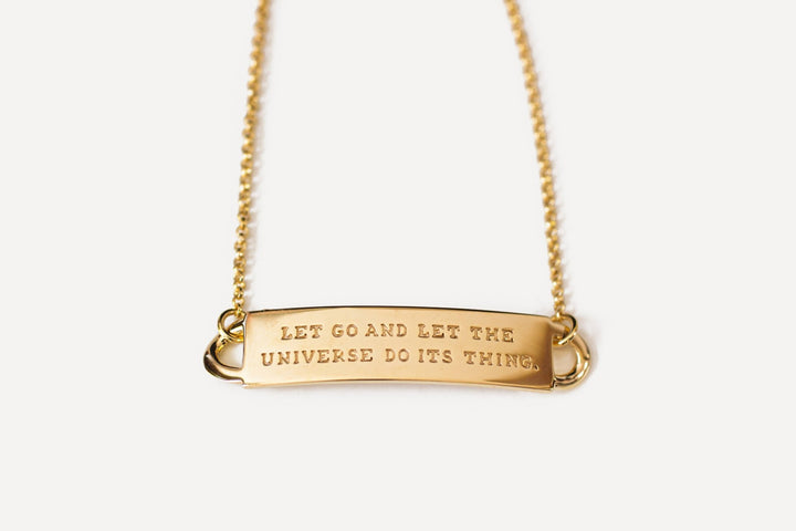 Mini Fortune Bracelet: Let Go And Let The Universe in Gold - The Kindness Cause