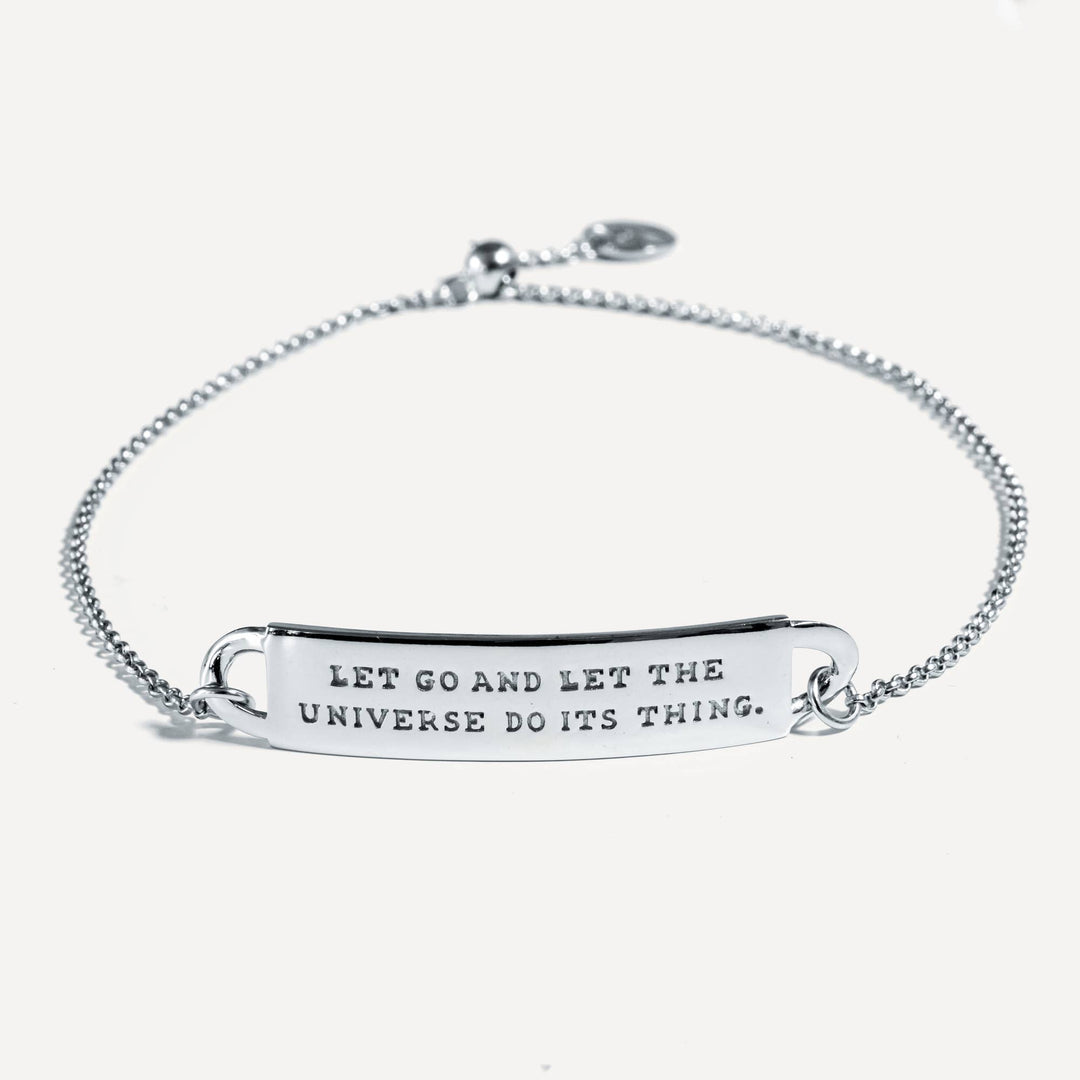Mini Fortune Bracelet: Let Go And Let The Universe in Silver - The Kindness Cause