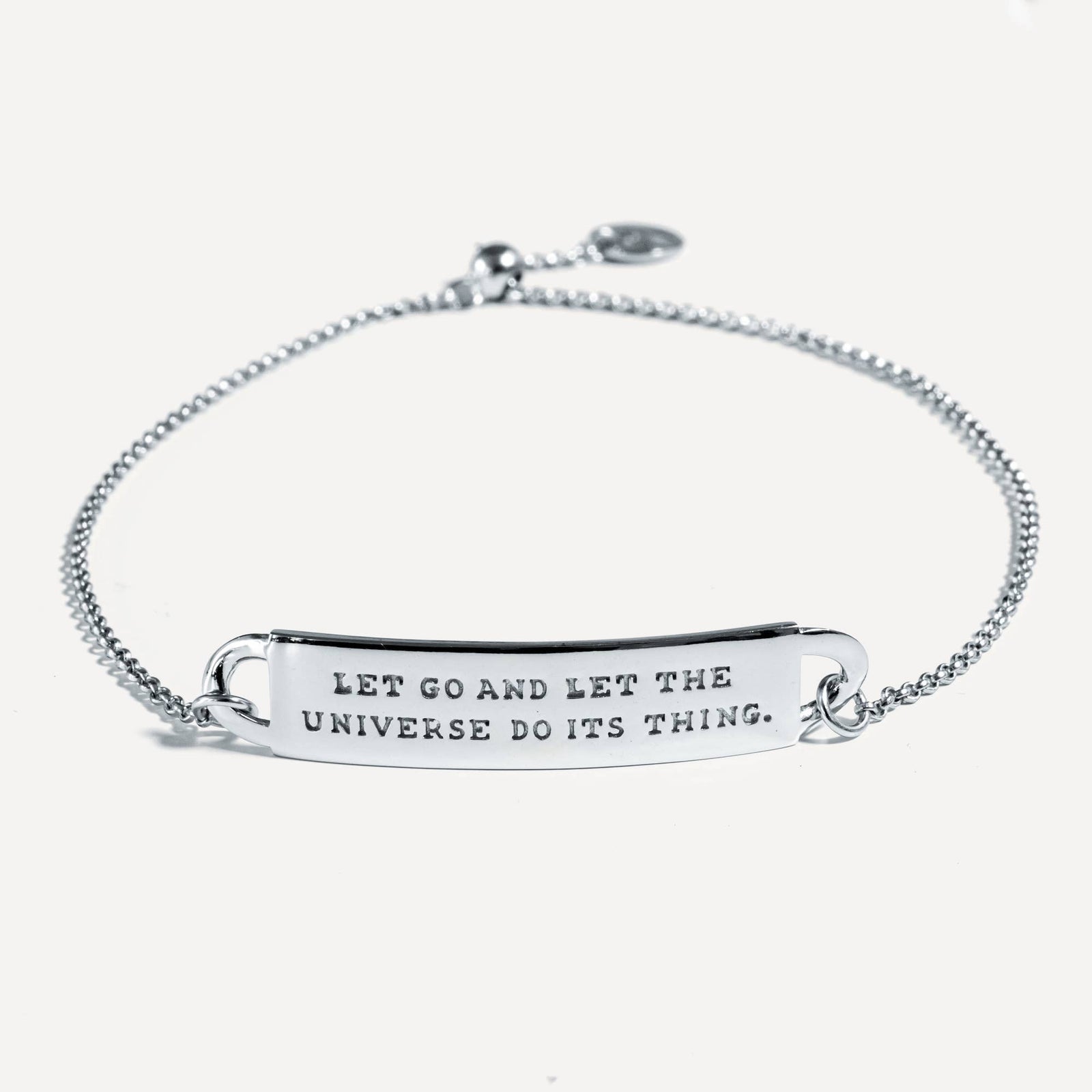Mini Fortune Bracelet: Let Go And Let The Universe in Silver - The Kindness Cause