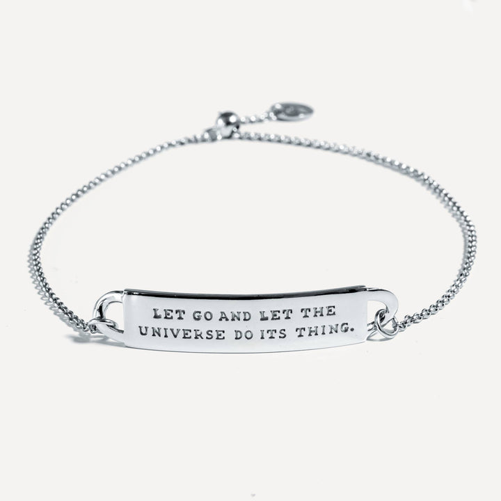 Mini Fortune Bracelet: Let Go And Let The Universe in Silver - The Kindness Cause