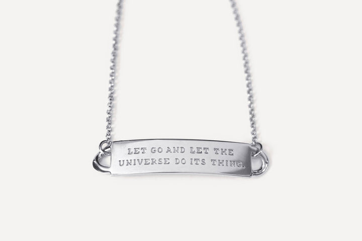 Mini Fortune Bracelet: Let Go And Let The Universe in Silver - The Kindness Cause