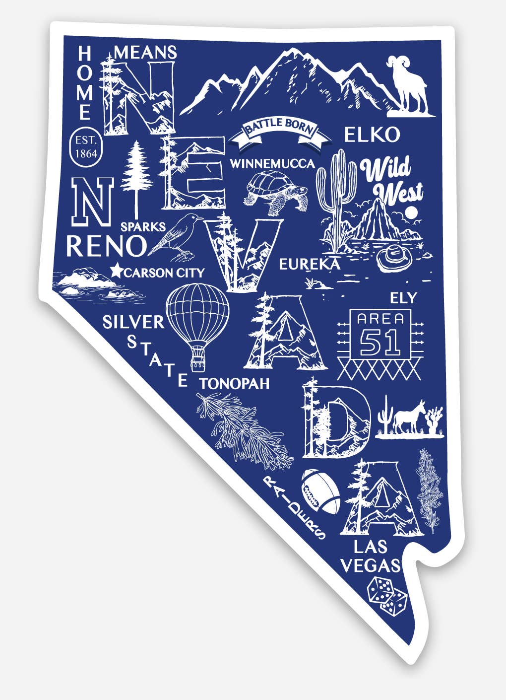 Nevada Map Sticker - The Kindness Cause