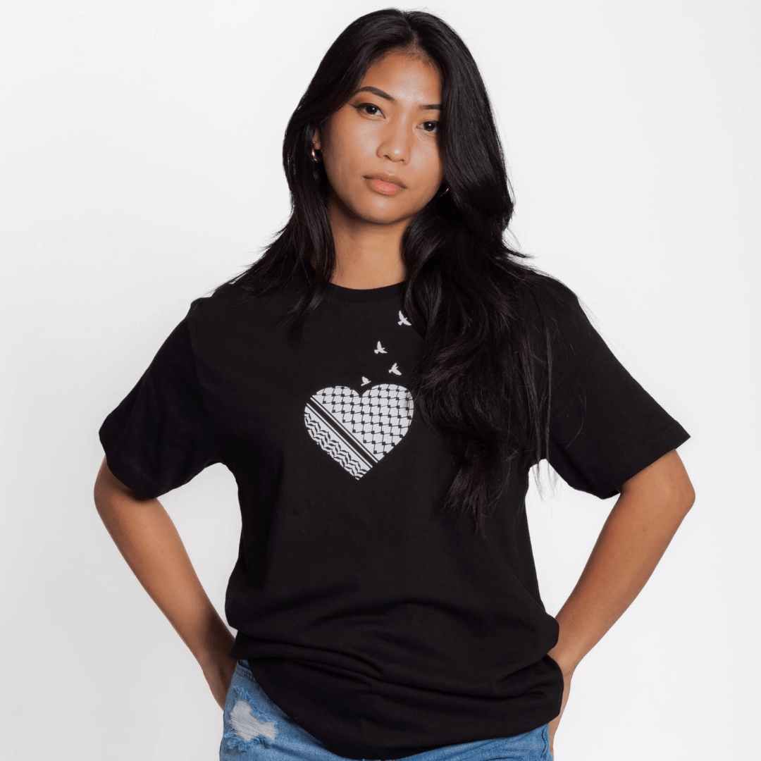Palestine Heart Unisex Tee - The Kindness Cause