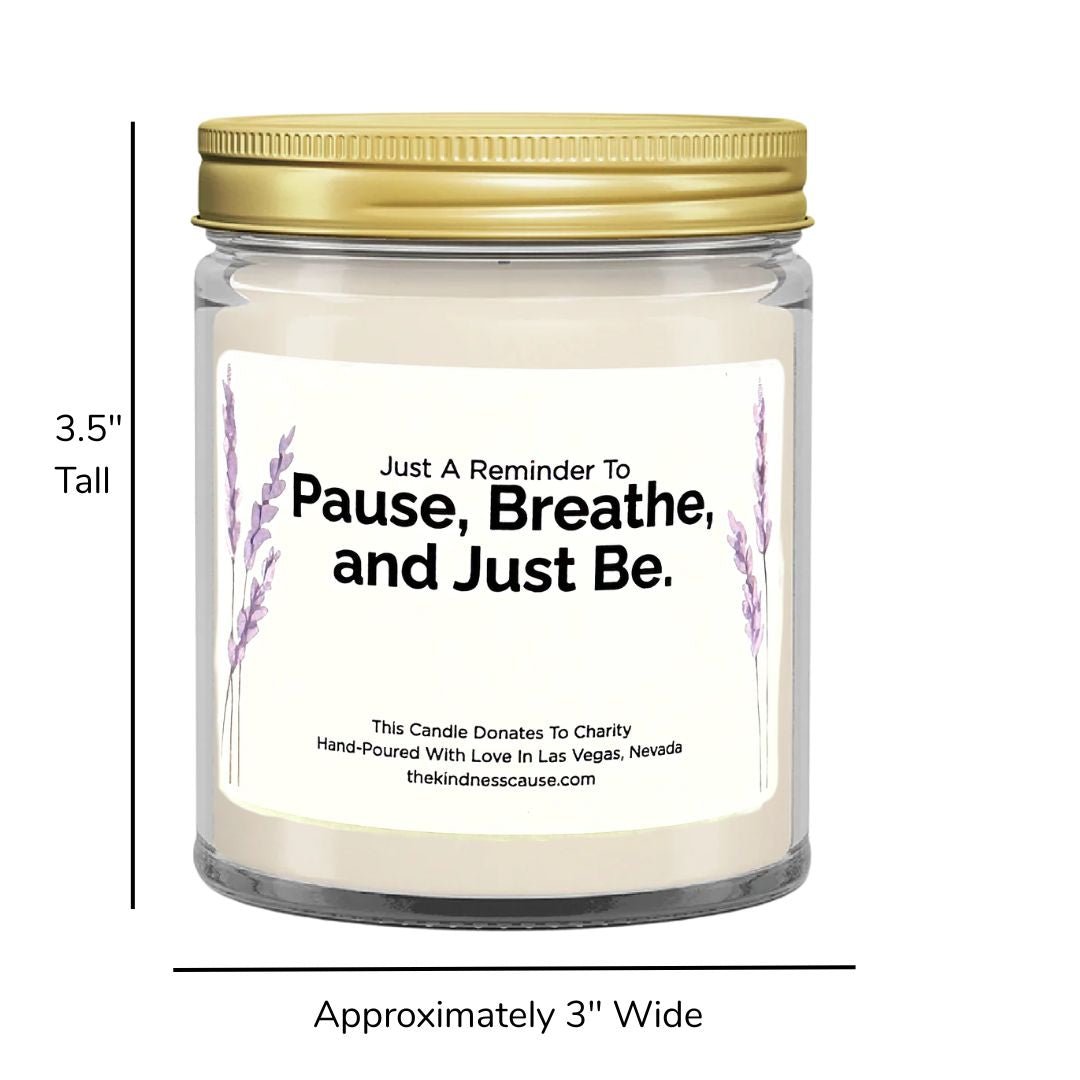 Pause, Breathe, and Just Be Lavender Driftwood Kindness Candle - The Kindness Cause