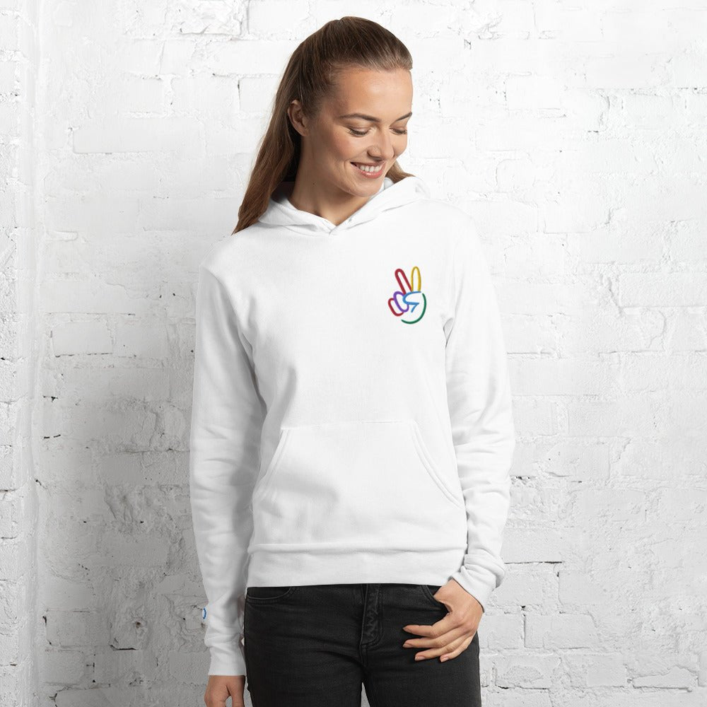 Peace Sign Embroidered Unisex Hoodie - The Kindness Cause