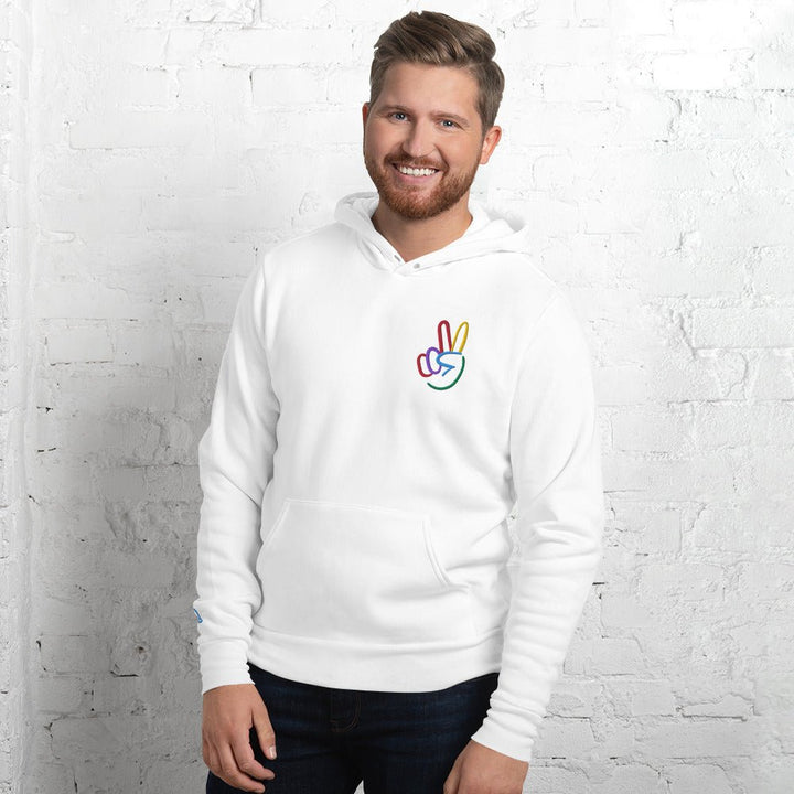 Peace Sign Embroidered Unisex Hoodie - The Kindness Cause