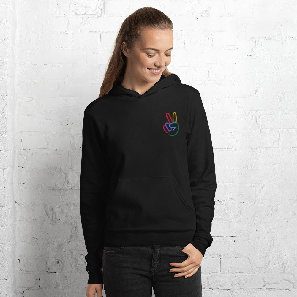Peace Sign Embroidered Unisex Hoodie - The Kindness Cause