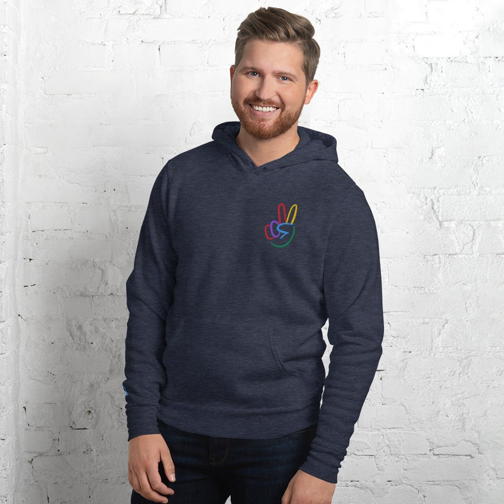 Peace Sign Embroidered Unisex Hoodie - The Kindness Cause