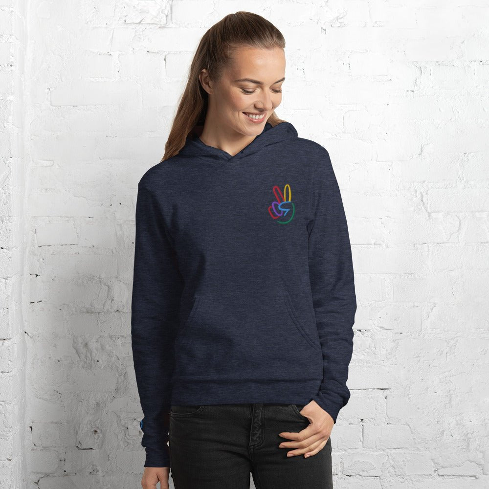Peace Sign Embroidered Unisex Hoodie - The Kindness Cause