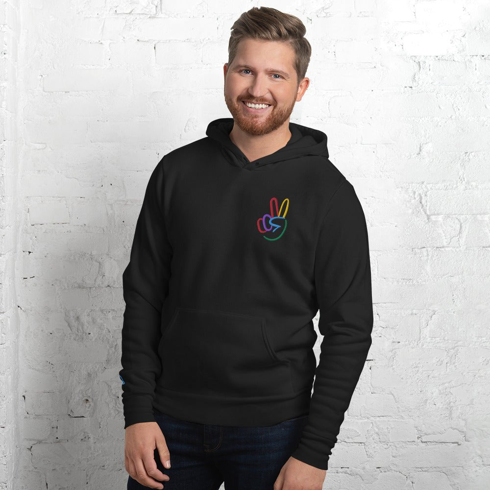 Peace Sign Embroidered Unisex Hoodie - The Kindness Cause
