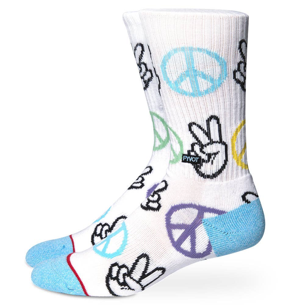 Peace Sign Hidden Pocket Socks - The Kindness Cause