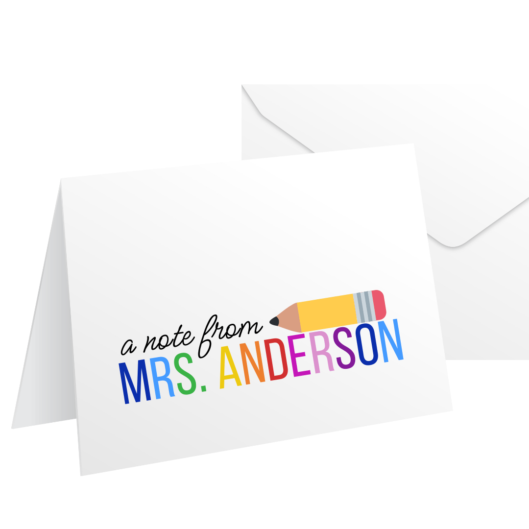 Personalized Set of 8 Teacher Greeting Cards - The Kindness Cause