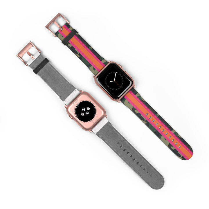 Pink &amp; Orange Camo Apple Watch Band - The Kindness Cause
