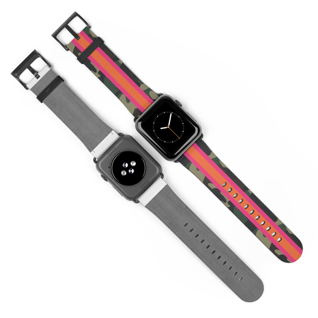 Pink &amp; Orange Camo Apple Watch Band - The Kindness Cause