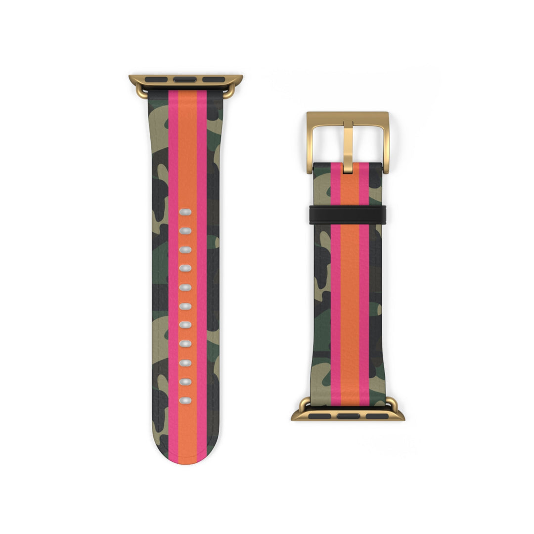 Pink &amp; Orange Camo Apple Watch Band - The Kindness Cause
