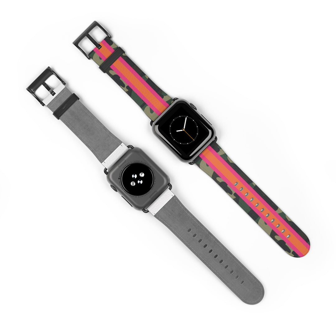 Pink &amp; Orange Camo Apple Watch Band - The Kindness Cause