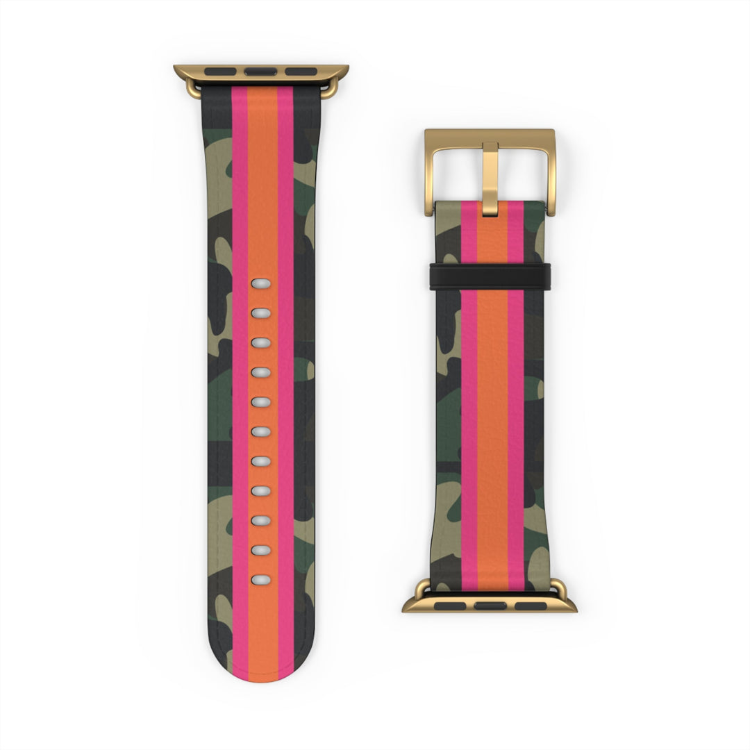 Pink &amp; Orange Camo Apple Watch Band - The Kindness Cause