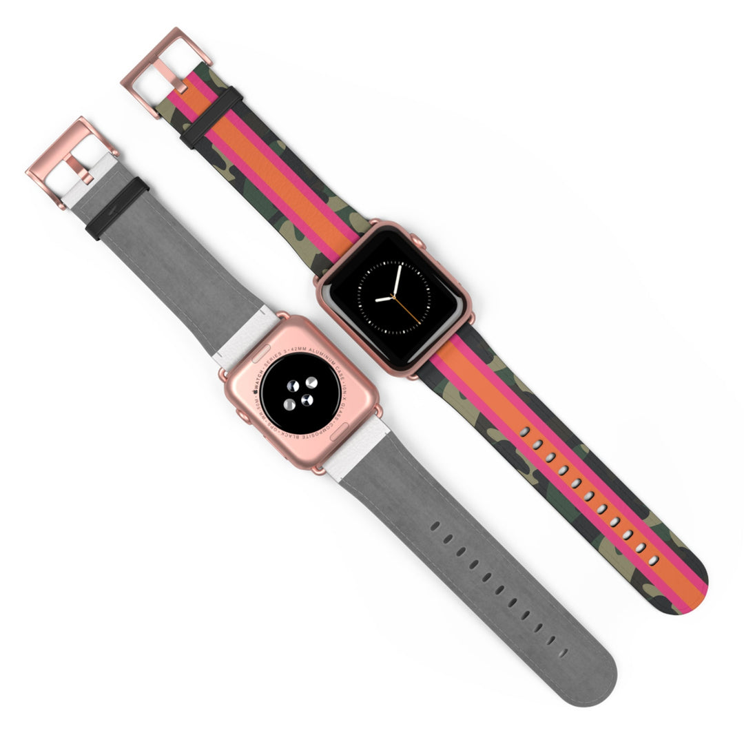 Pink &amp; Orange Camo Apple Watch Band - The Kindness Cause