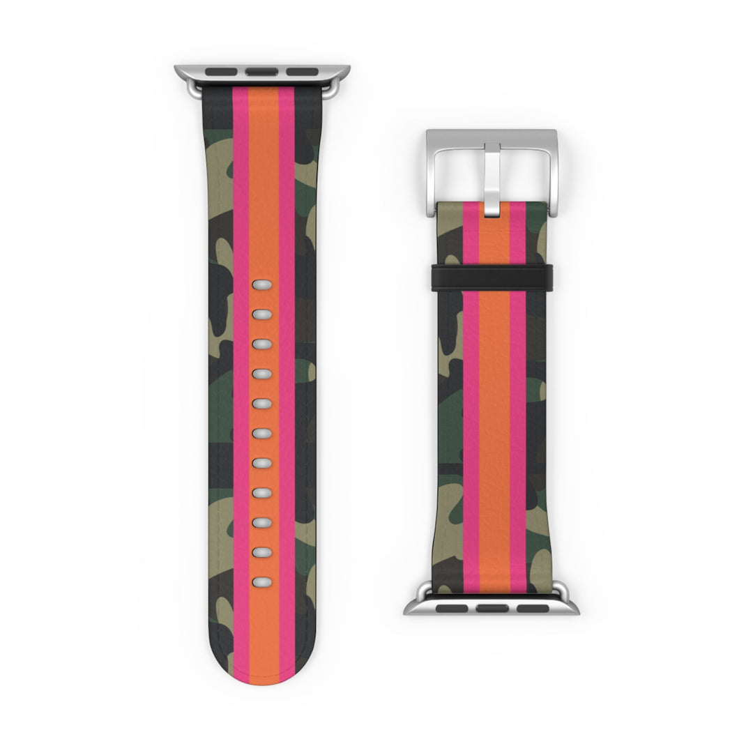 Pink &amp; Orange Camo Apple Watch Band - The Kindness Cause