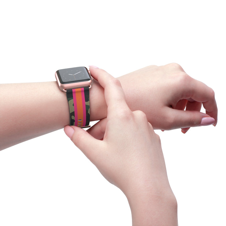 Pink &amp; Orange Camo Apple Watch Band - The Kindness Cause