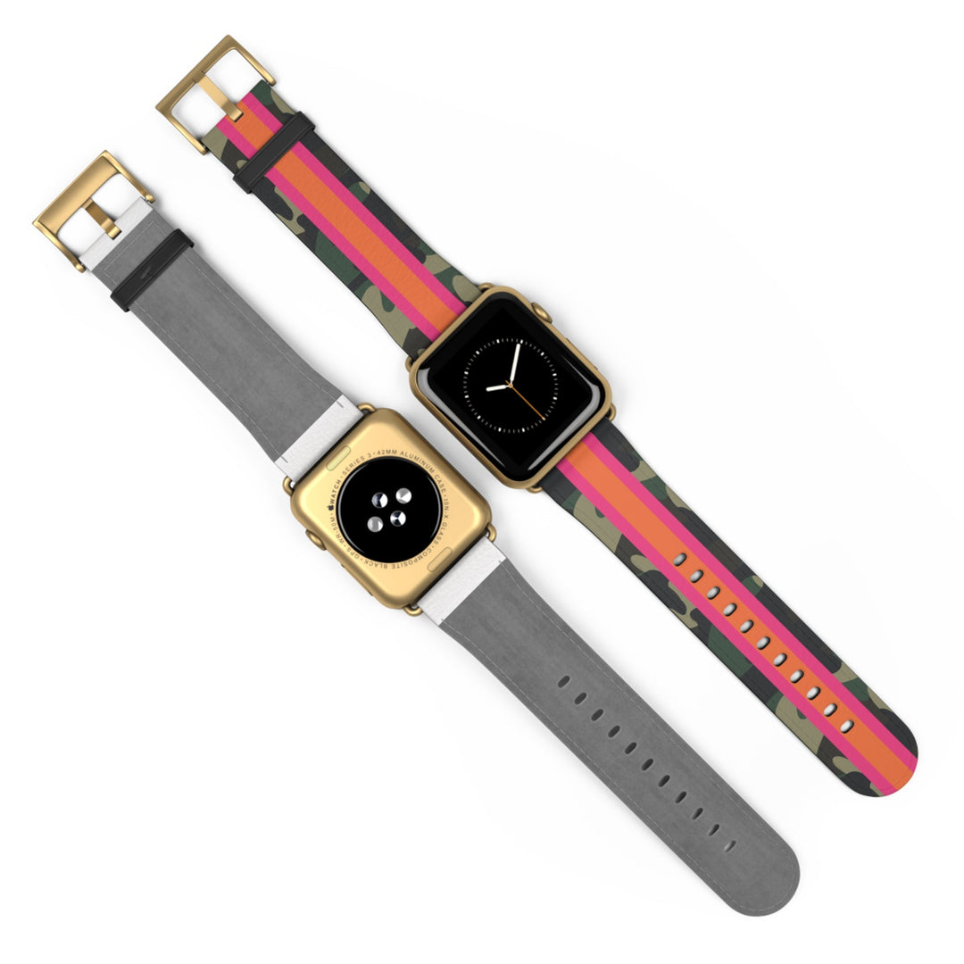 Pink &amp; Orange Camo Apple Watch Band - The Kindness Cause