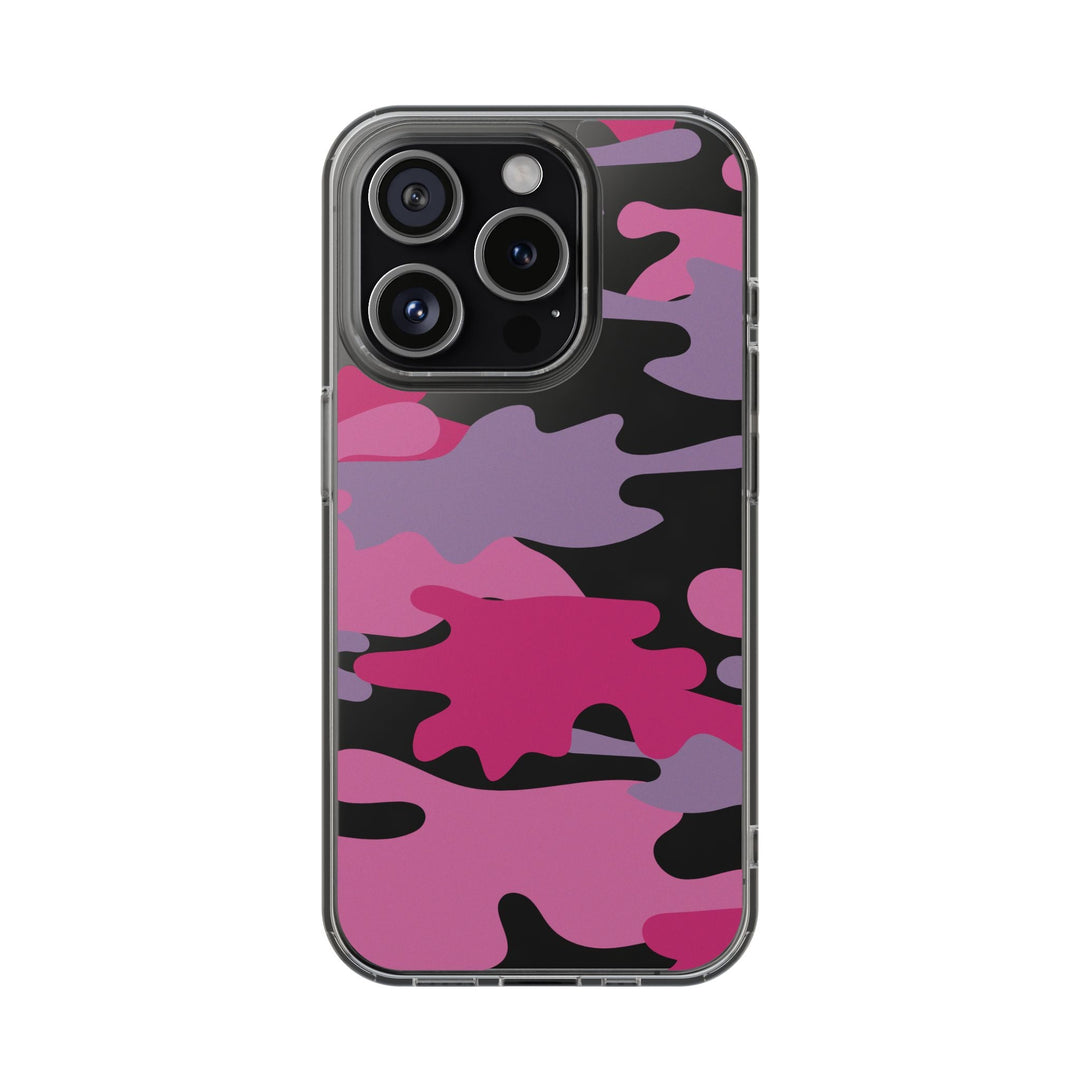 Pink &amp; Purple Camo Clear Impact-Resistant Phone Cases - The Kindness Cause