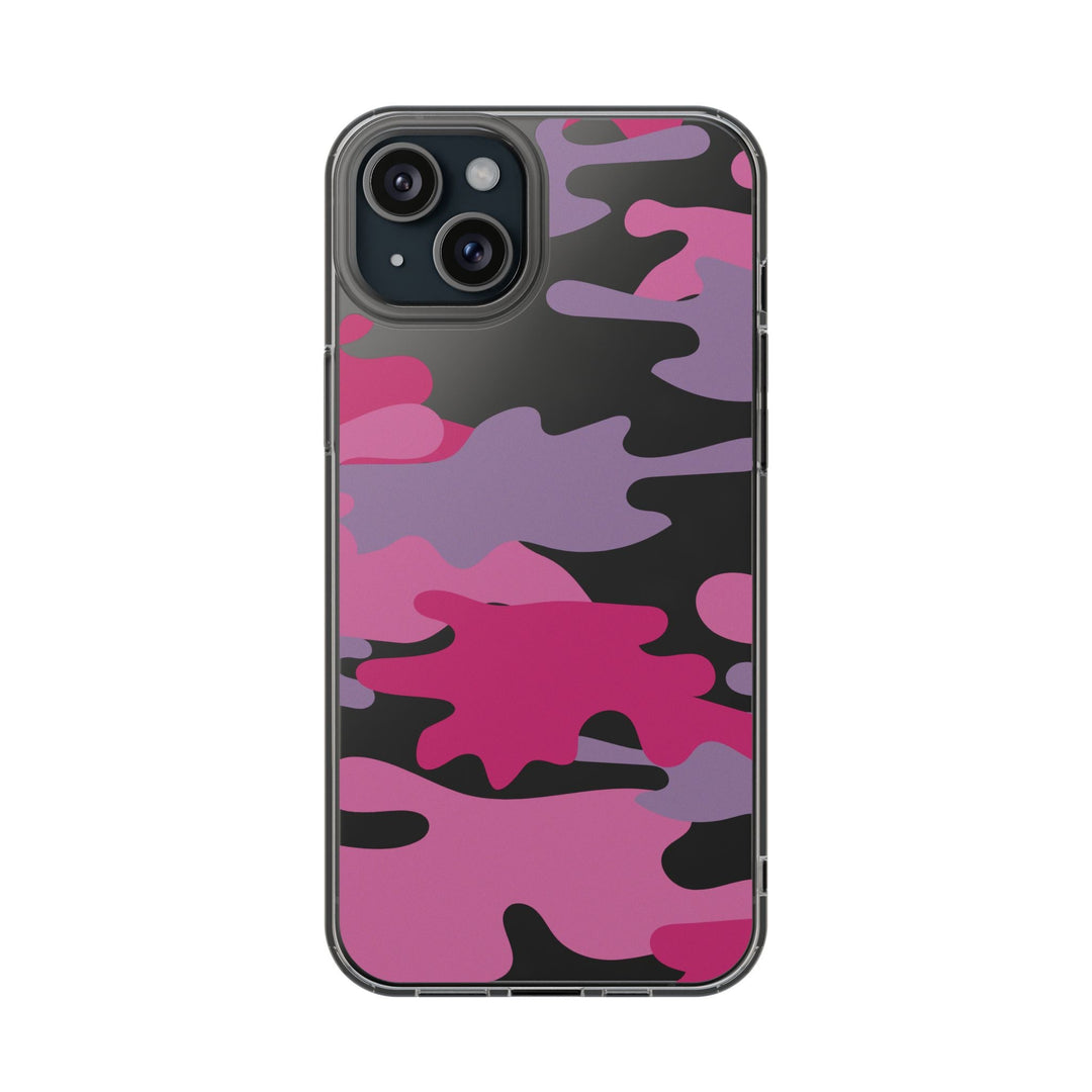 Pink &amp; Purple Camo Clear Impact-Resistant Phone Cases - The Kindness Cause
