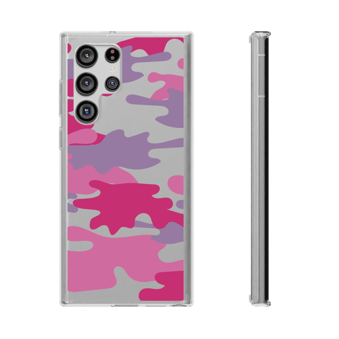 Pink &amp; Purple Camo Clear Impact-Resistant Phone Cases - The Kindness Cause