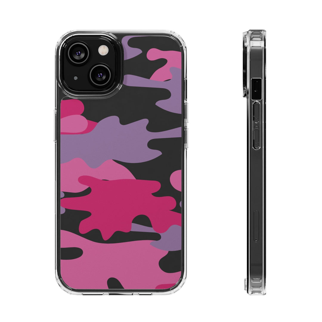 Pink &amp; Purple Camo Clear Impact-Resistant Phone Cases - The Kindness Cause