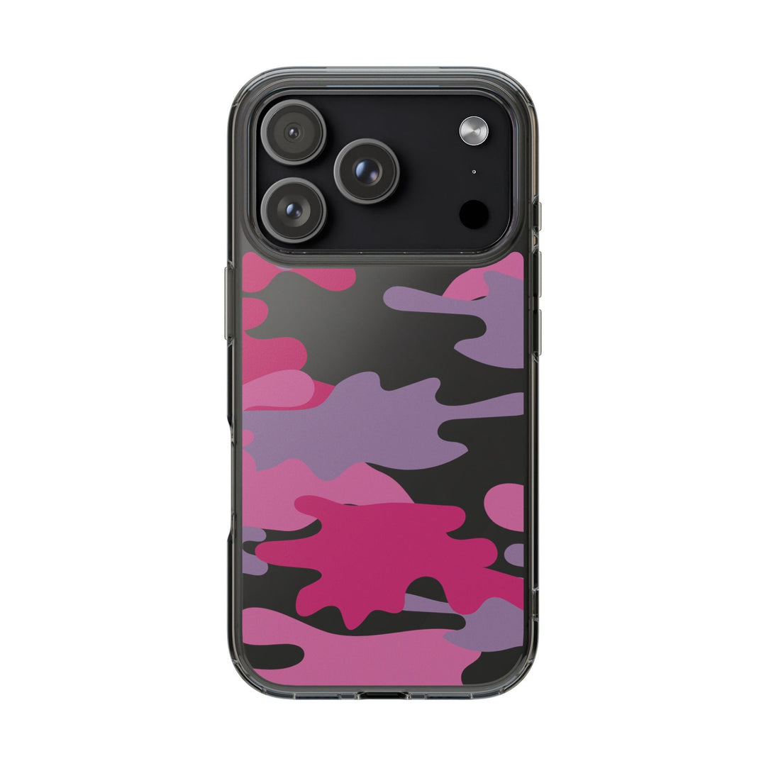 Pink &amp; Purple Camo Clear Impact-Resistant Phone Cases - The Kindness Cause