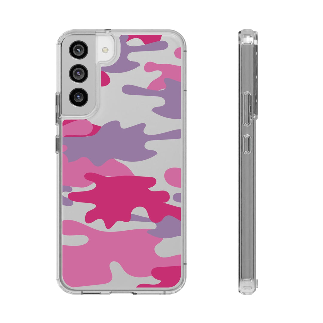 Pink &amp; Purple Camo Clear Impact-Resistant Phone Cases - The Kindness Cause