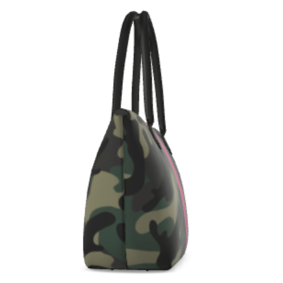 Pink Stripe Camo Nappa Leather Zip Tote Bag - The Kindness Cause