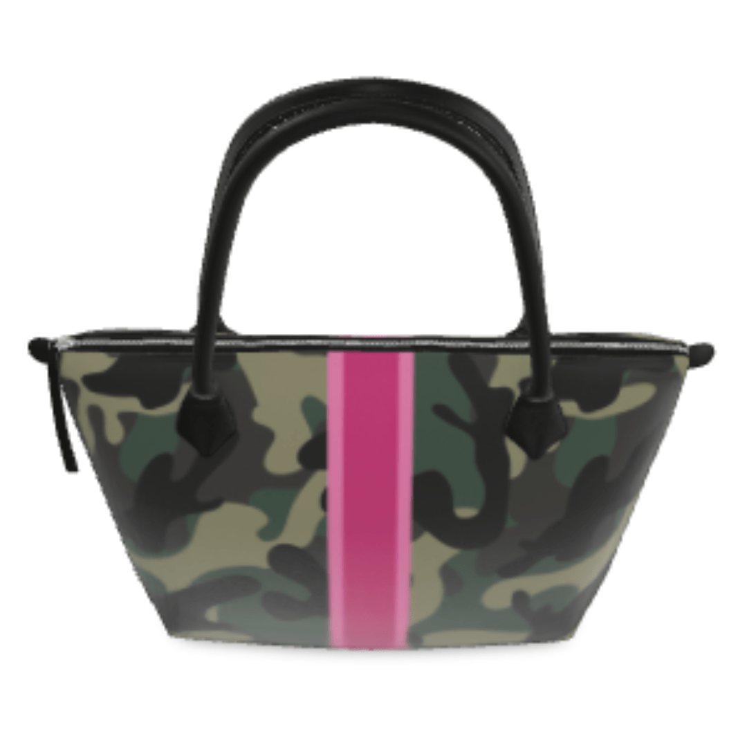 Pink Stripe Camo Nappa Leather Zip Tote Bag - The Kindness Cause