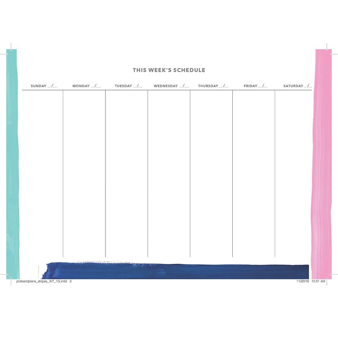 Plots & Plans: Bright Stripes Organizational Planner and Notebook - The Kindness Cause