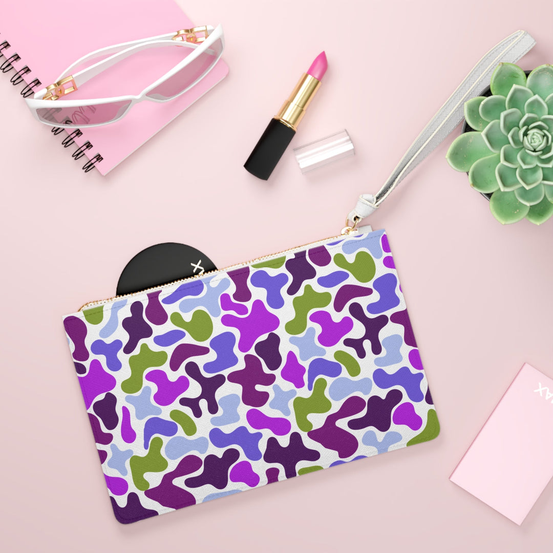 Purple Abstract Camo Clutch Bag - The Kindness Cause